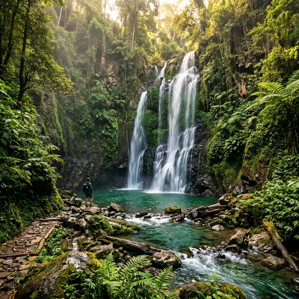 Pemandangan asri air terjun tersembunyi di Jawa Timur yang sepi wisatawan