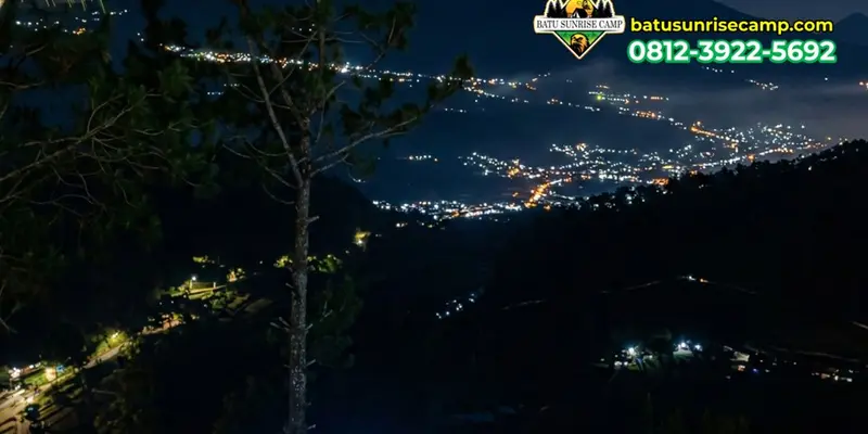 Langit malam bertabur bintang dan galaksi Milky Way dari camping ground di Batu Malang